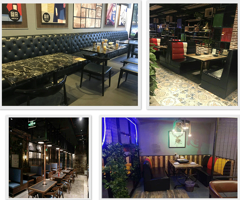 Wholesale Design Wood Upholstered Cafe Booth Seating Bar Stools Corner Banquette Seating