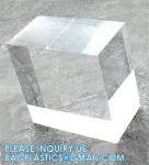 Clear Polished Acrylic Cube Cylinder, Square Display Block, Jewelry Display