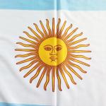 3x5' Argentina Flag Knitted Polyester Single reverse Rope and swiss buckle