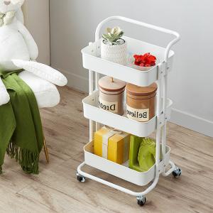 Quality Kitchen Three Storey 15kg Bearing Metal Trolley Cart wholesale