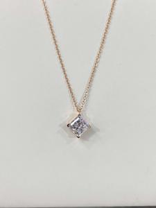 Quality Solitaire Princess Cut 1ct Lab Grown White Diamond Necklace Pendant Colorless 1ct VVS wholesale
