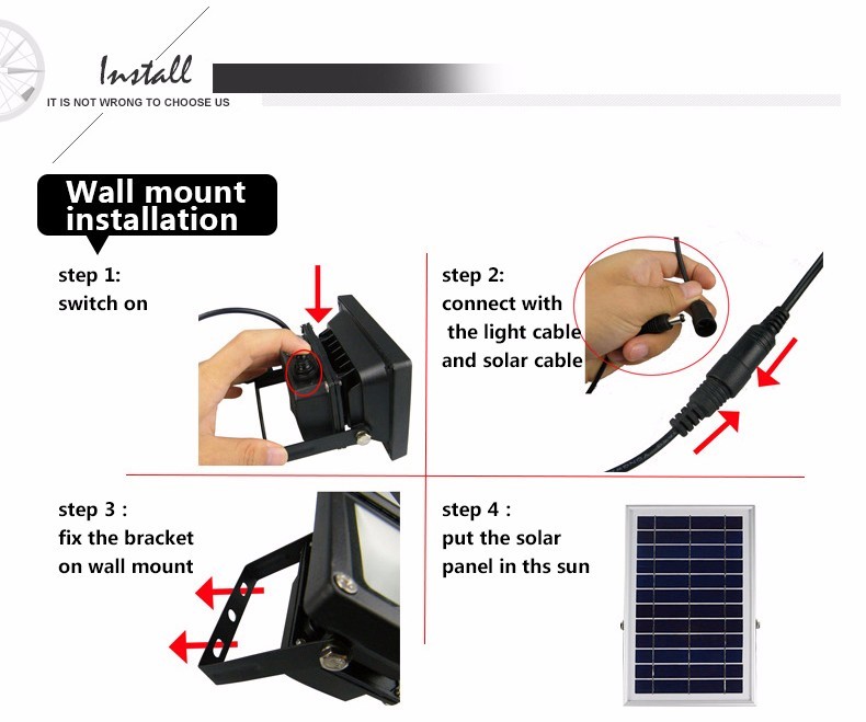 500D Outdoor Rechargeable IP65 waterproof street light solar led flood lighting