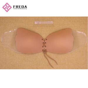 Quality Detachable silicone push up wing stick on strapless bra manufacturer wholesale
