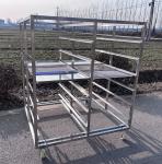Stainless Steel Polishing Bakery Racking Trolley Hand Cart Kitchen Equipment