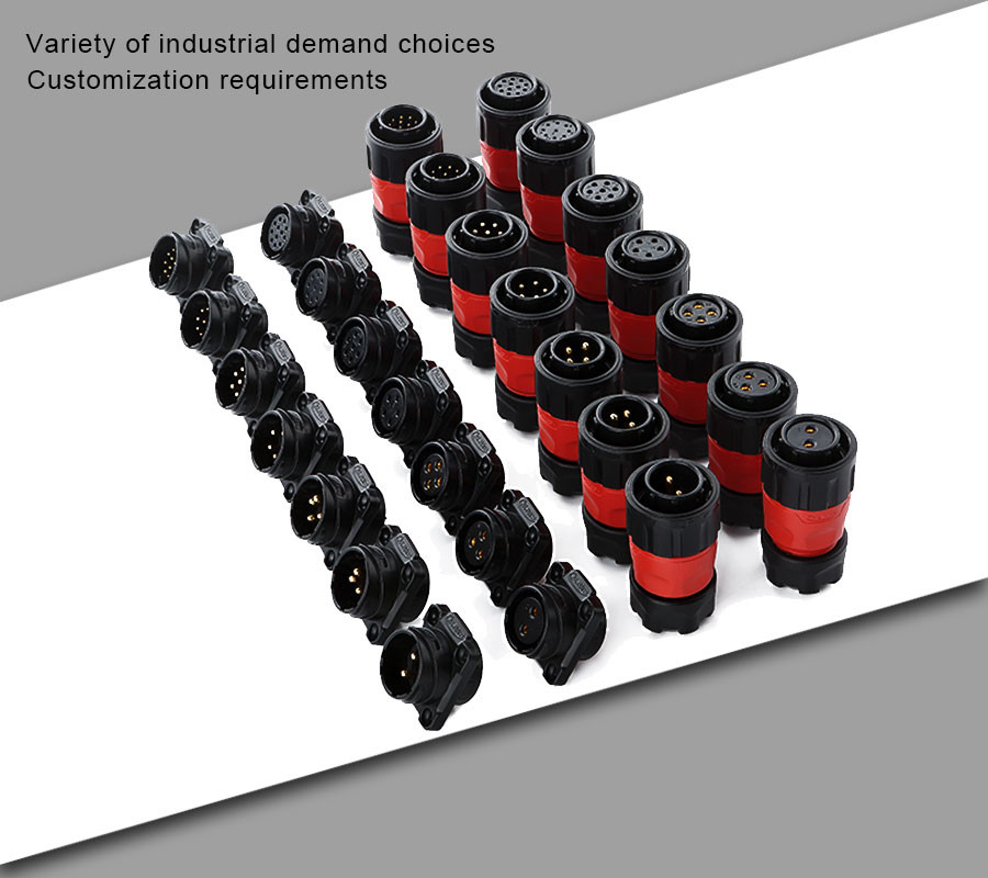 PBT Plastic 9 Pin DC 5A Circular Connector Waterproof Female Plug Male Socket Electrical Wire Plugs for LED Screen