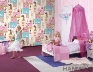 Quality Fancy Interior Kids Bedroom Wallpaper Animals Design Non Woven Paper Material wholesale
