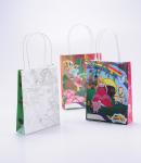 Custom Kraft Branded Paper Bags Offset Printing 160x100x210mm With Crayons