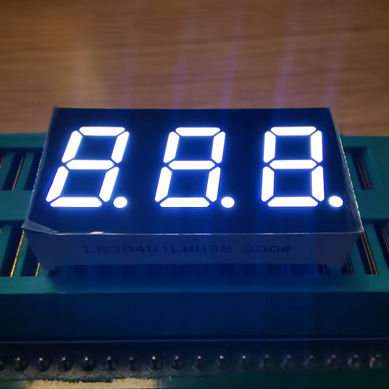 Ultra Bright White 7 Segment LED Display Triple Digit Common Anode