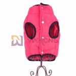 Silver Snaps Pet Jacket Red Pongee Winter Cotton Dog Padded Jacket