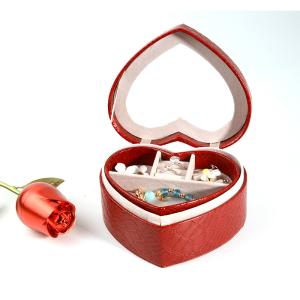 Quality jewelry box making with leather red jewelry box wholesale