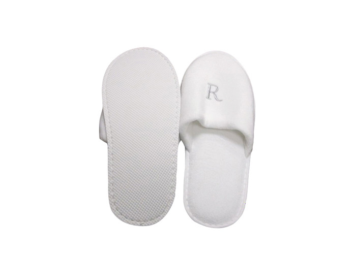 Brushed Fabric Flip Flop Slippers Disposable House Slippers With Close Toe