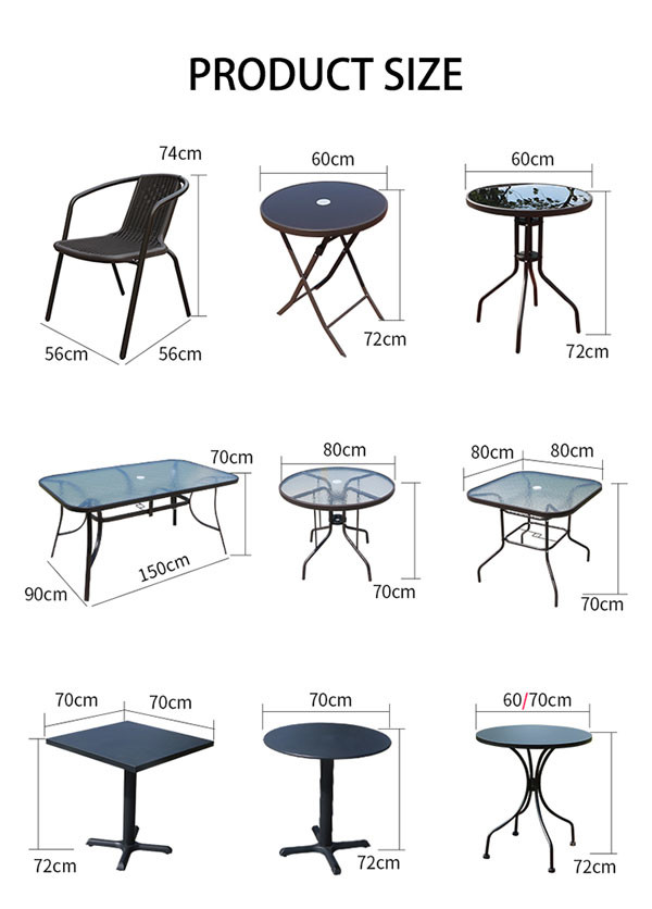 Outdoor Lounge Chair Garden Furnitures Patio Balcony Table Set 56x56x74cm
