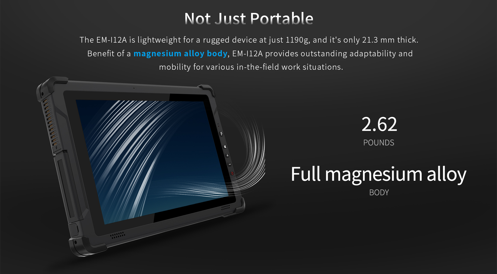 EM-I12A 10.1" Rugged Handheld Tablet with Touch Screen GPS NFC WiFi Industrial Waterproof Win