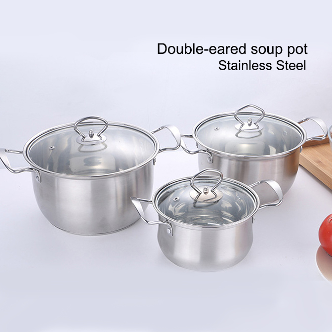 New Product Stainless Steel Cookware Cooking Pot Stock Pot Cookware Soup Pots