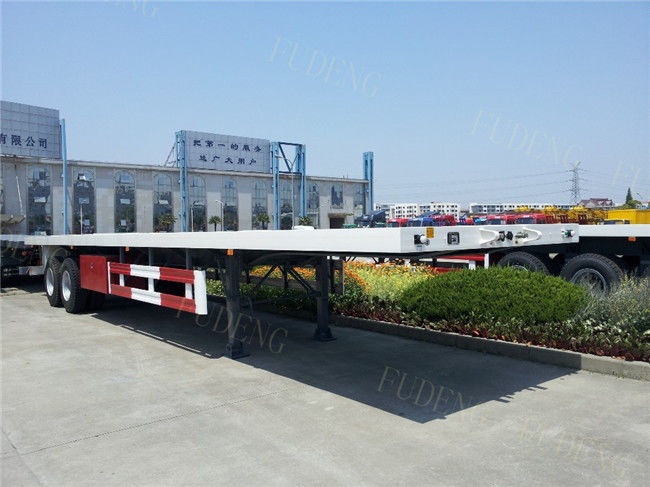 Double Axles Flatbed Container Trailer With Head Board 40000 Kilograms Payload