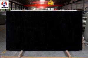 Quality Artificial Black Big Crystal Quartz Stone Slab For Bathroom Anti Faded wholesale