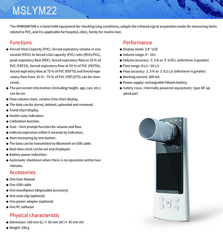 Mini Small Rechargeable Potable Pulmonary Function Test / Medical Incentive Lung Spirometer