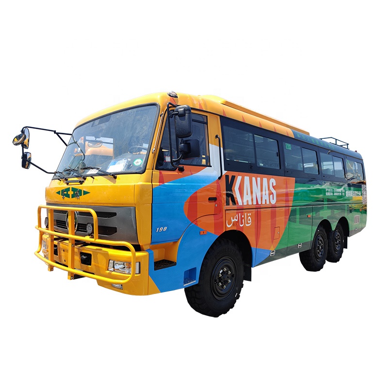 Sale 6X6 Off-Road 25-30 Seats Luxury Passenger Bus with Left Drive 130hp Horsepower