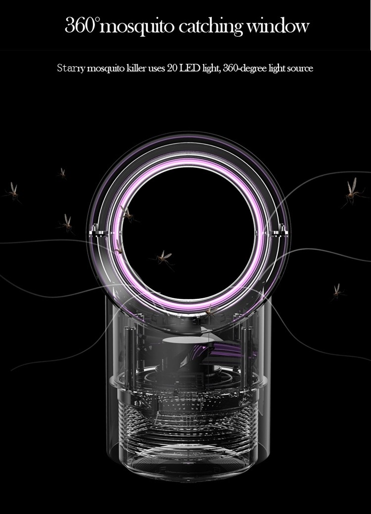 2020 New USB Quiet Summer Anti-mosquito Control Insect Airflow Mosquito Killer Lamp with Mosquito trap