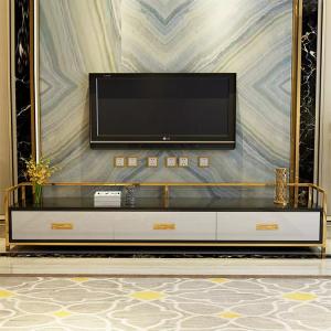 Quality Modern Luxury Metal Frame TV Cabinet Multifunctional White Television Stan wholesale