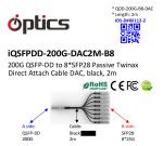 200G QSFPDD to 8x25G SFP28 Breakout DAC(Direct Attach Cable) Cables (Passive) 2M