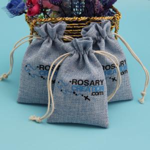 Quality Custom Hanging Gift Jute Drawstring Bag Portable For Jewelry Travel / Storage wholesale