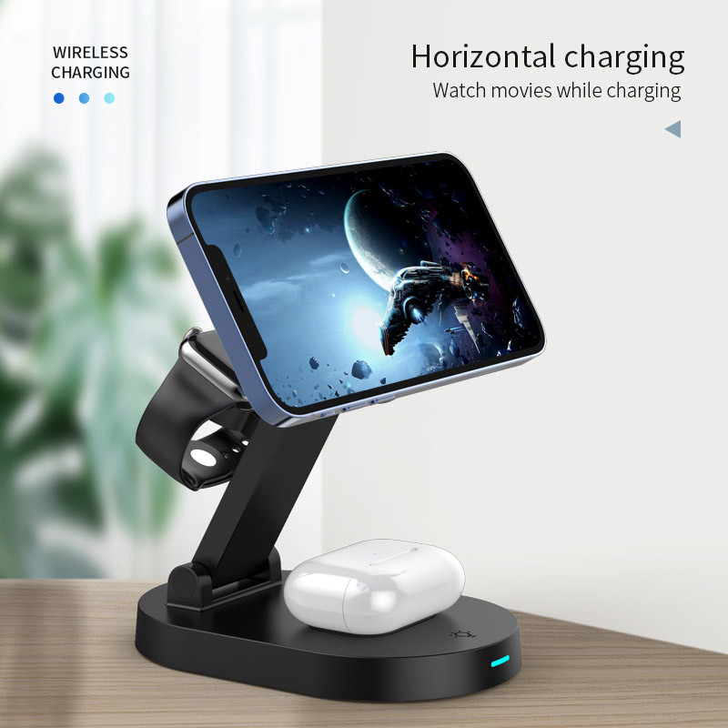 Folding Magnetic 15W Multi Function Wireless Charger For Apple Watch