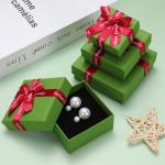 Cardboard Paper Romantic Bow Tie Packaging Box For Earrings Necklace Rings