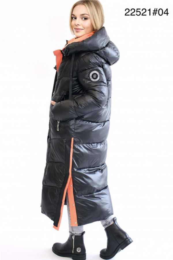 FODARLLOY New thickened high-end fashion hooded warm long-sleeved mid-length cotton-padded coat