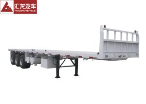 Quality White Color Cargo Container Trailer , Flatbed Sea Container Trailer 3 Axle Steady wholesale
