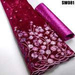 Supoo Good quality velvet lace african lace fabric nigerian dress with sequins