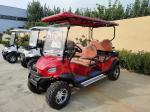 Red 4-Seater Electric Golf Cart with Optional Off-Road Tires Customizable LOGO
