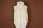 Soft Touch Utility Gilet Vest White Knitted Hem Ladies Fur Vest