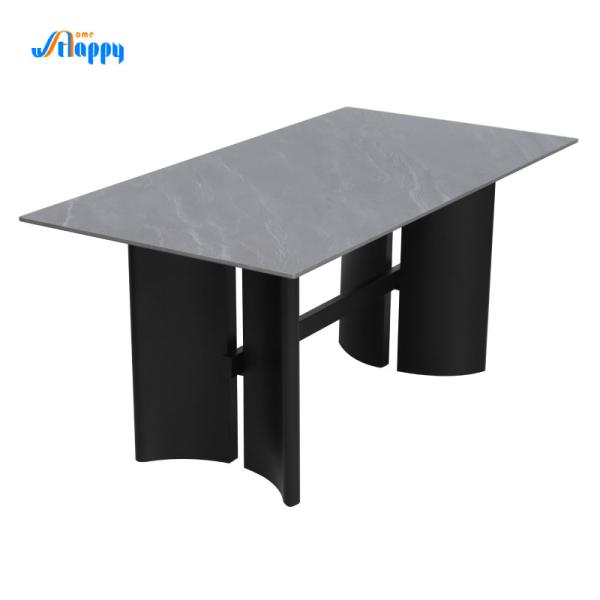 Cheap Customizable 1650mm Black Ceramic Dining Table Easy Assemble DT-1020 for sale