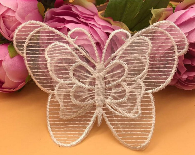 Garment Accessories Butterfly Embroidery Applique with Different Color
