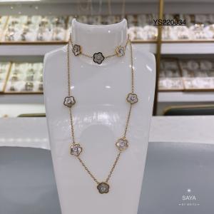 Quality CE Engagement Stainless Steel Jewelry Set White Fritillary Plum Necklace wholesale