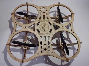 Quality S1 Wooden Assembled DIY Quad Copter UAV Model School Airplane Model Competition wholesale