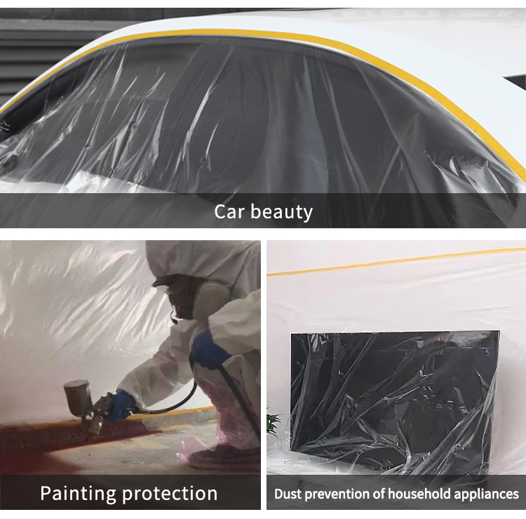 Green Taped Protective Anti Outdoor Paper Pre Taped Masking Film 16m