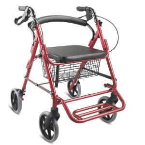 Quality OEM ODM Handicap Frame Mobility Walking Aids Premium Red With Wheel Brake 965LH wholesale