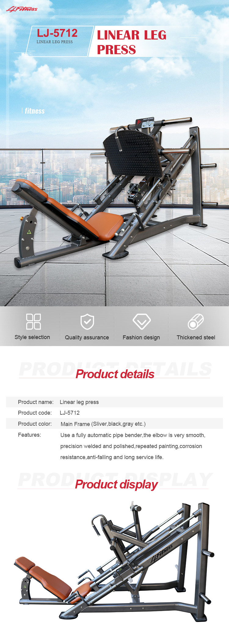 COC Full Gym Equipment Vertical Compact Leg Press Muscle Exercise