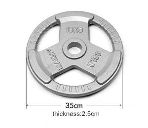 Quality 3 Handles Painted Weight Plate for Crossfit dia 50mm olympic plate wholesale