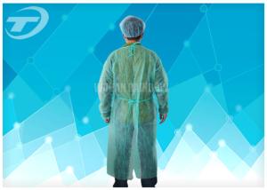 Quality CPE Yellow Disposable Coveralls Waterproof Disposable Gown With Knitted Cuff wholesale