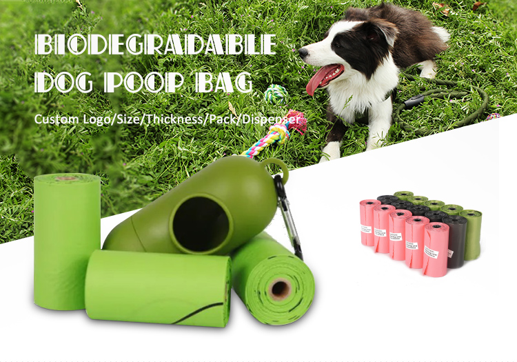 Plastic Doggy Scent Zero Waste Dog Poop Bags / Compostable Poop Bags Portable Biodegradable