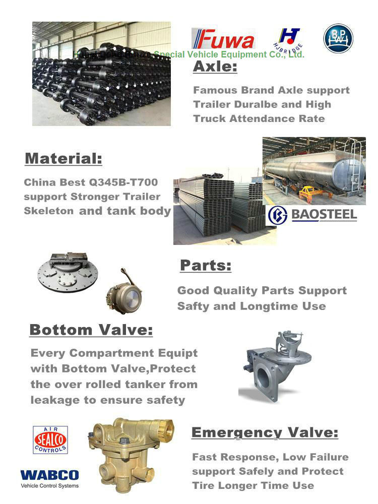 Tri Axle Stainless Steel Tank Semi Trailer For Palm Oil / Crude Fuel / Petrol Oil Delivery