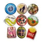 Custom Metal Name Pin Badges Domed Resin Badges 37mm 25mm Size