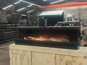 Quality European Black Matte Carbon Steel Three-sided gas fireplace Propane Gas Natural Gas Fireplaces wholesale