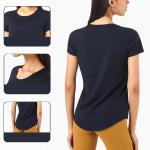 Nuls Printed Ladies Yoga Tops Loose High Elastic Short Sleeved T Shirt