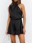 Summer Women Sleeveless One Piece Jumpsuit Temperament High-Neck Jumpsuits