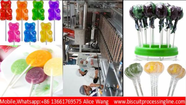 Professional Hard Candy Lollipop Production Line 150kg / 300kg Per Hour