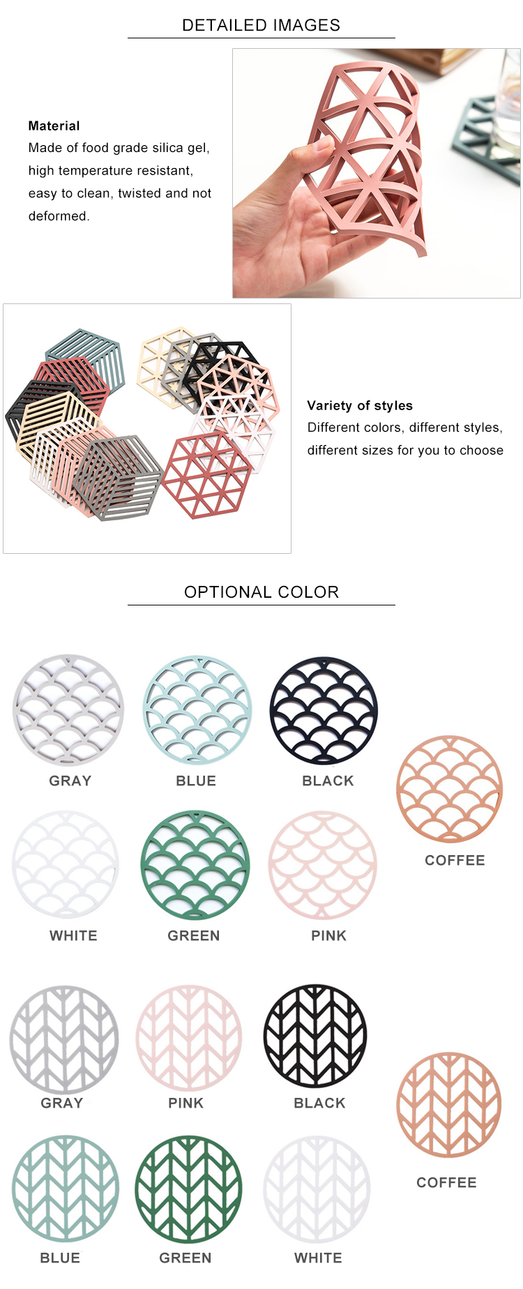 Hot Selling Colorful Desktop Protection Mat Silicone Bowl Pad